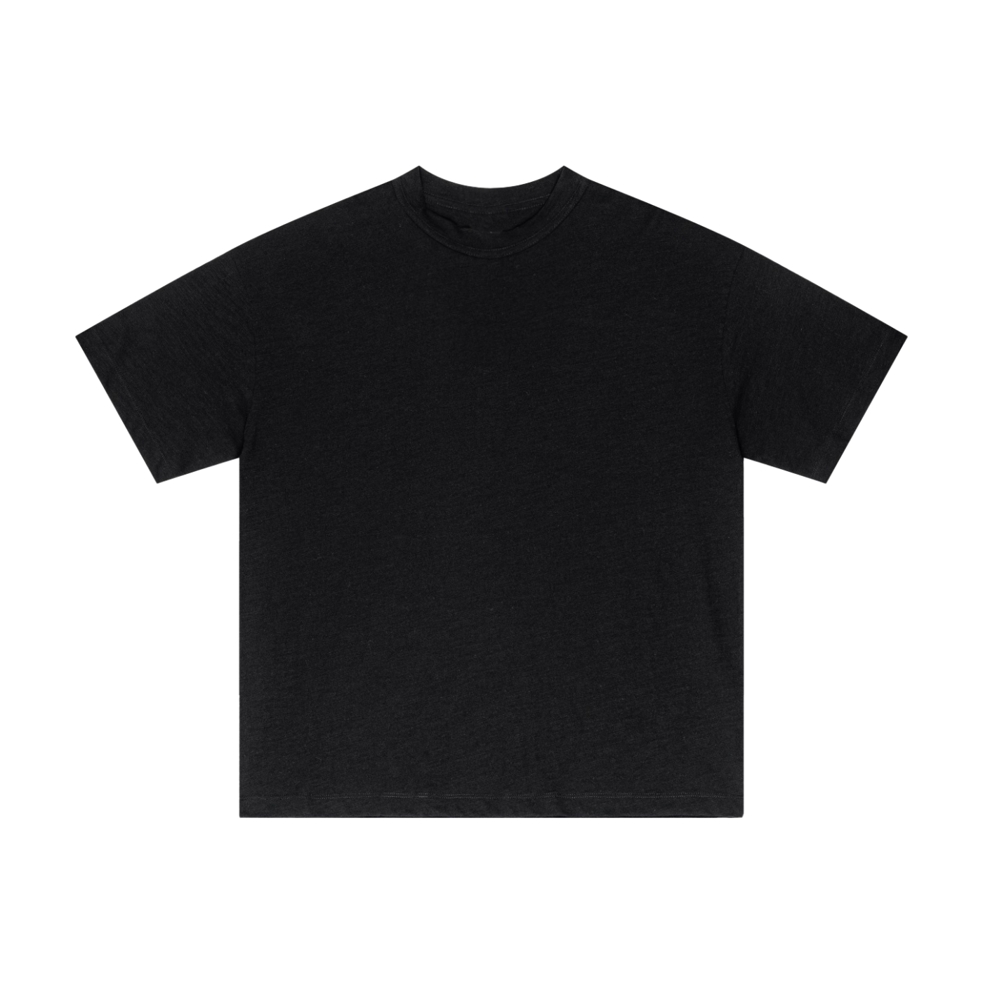 Black t-shirt on a white background