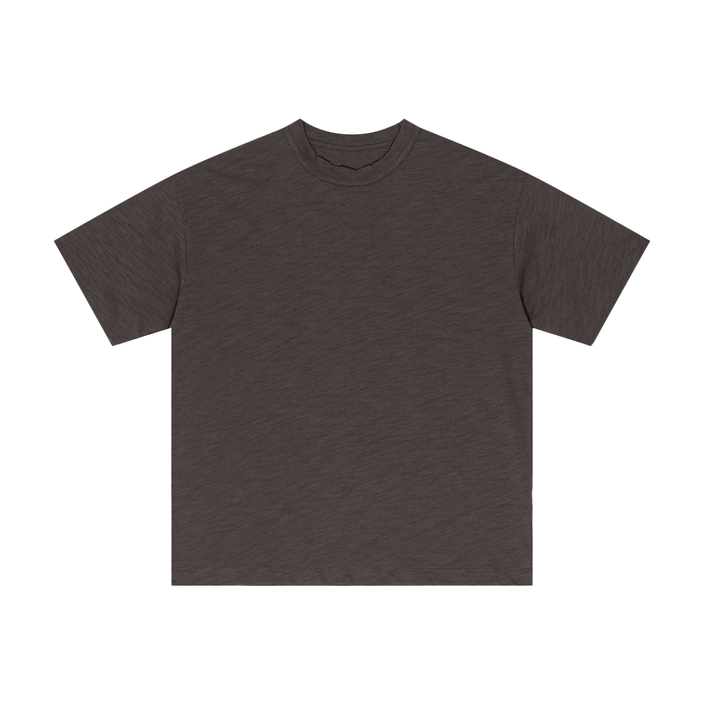 Plain dark gray t-shirt on a white background