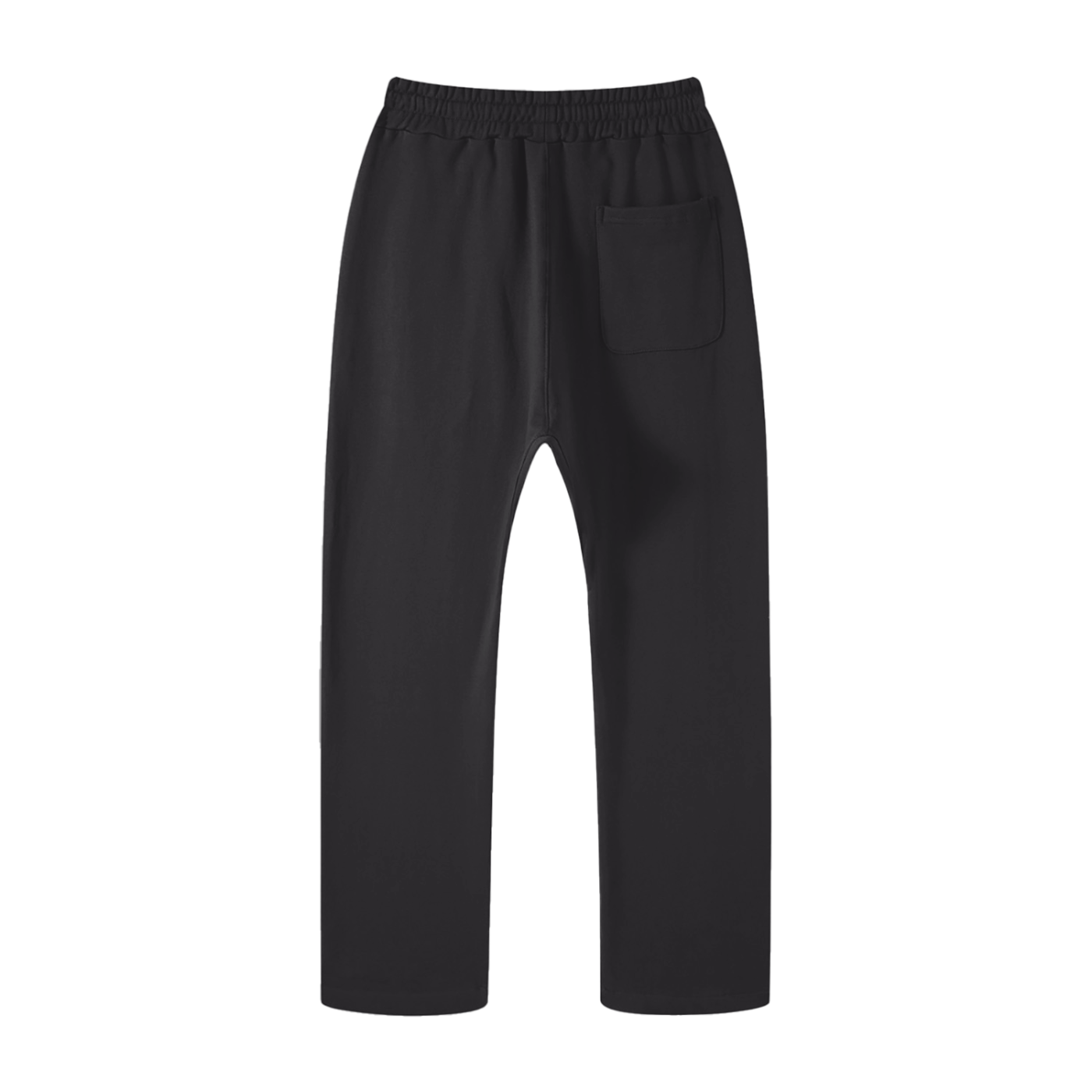 Back of dark gray pants on a white background