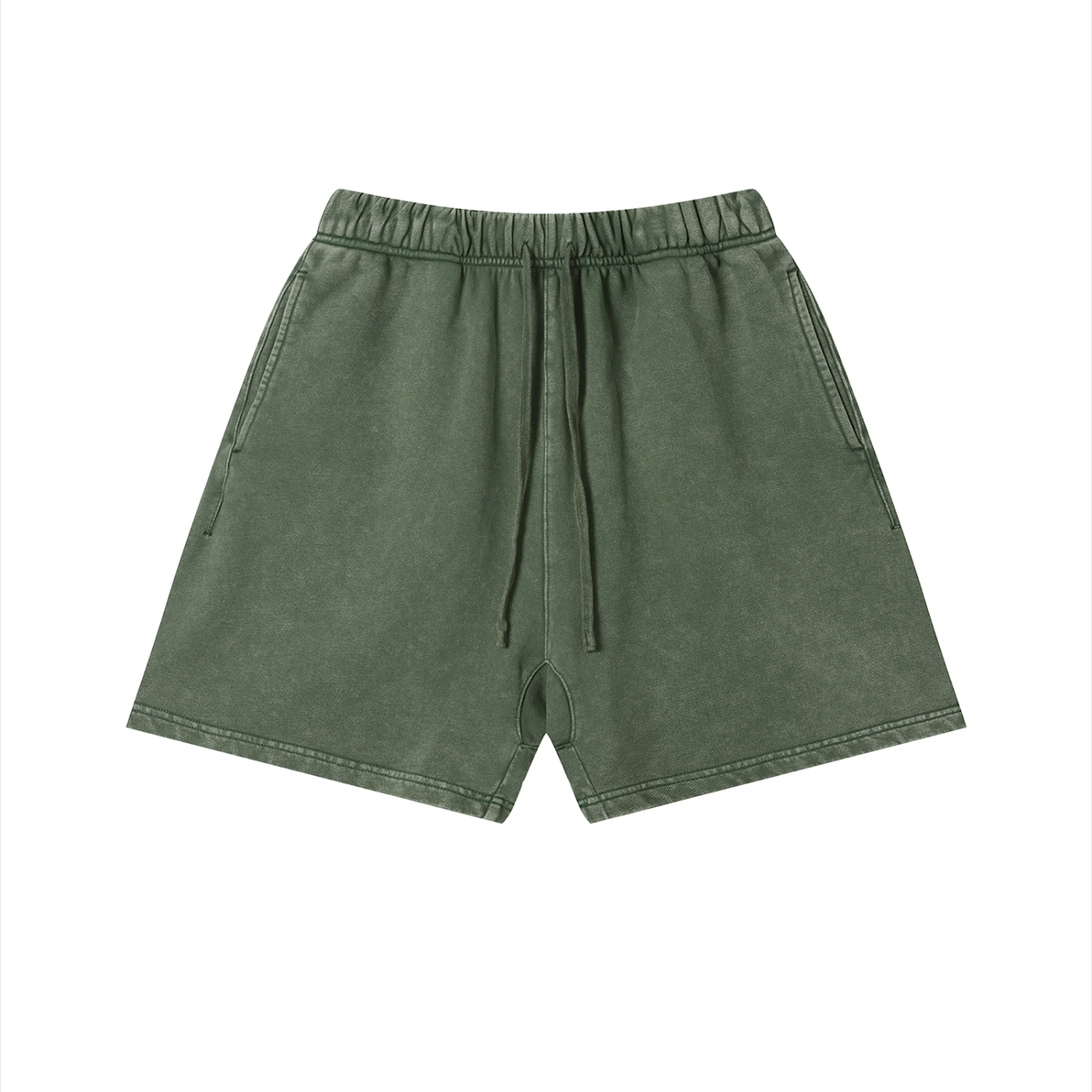 Green shorts on a white background