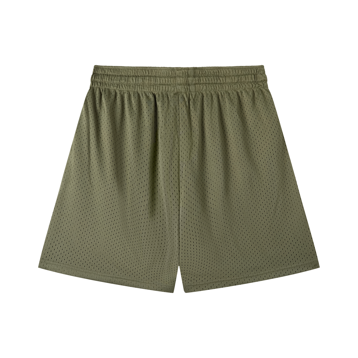 Green athletic shorts on a white background