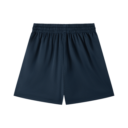 Navy blue shorts on a white background