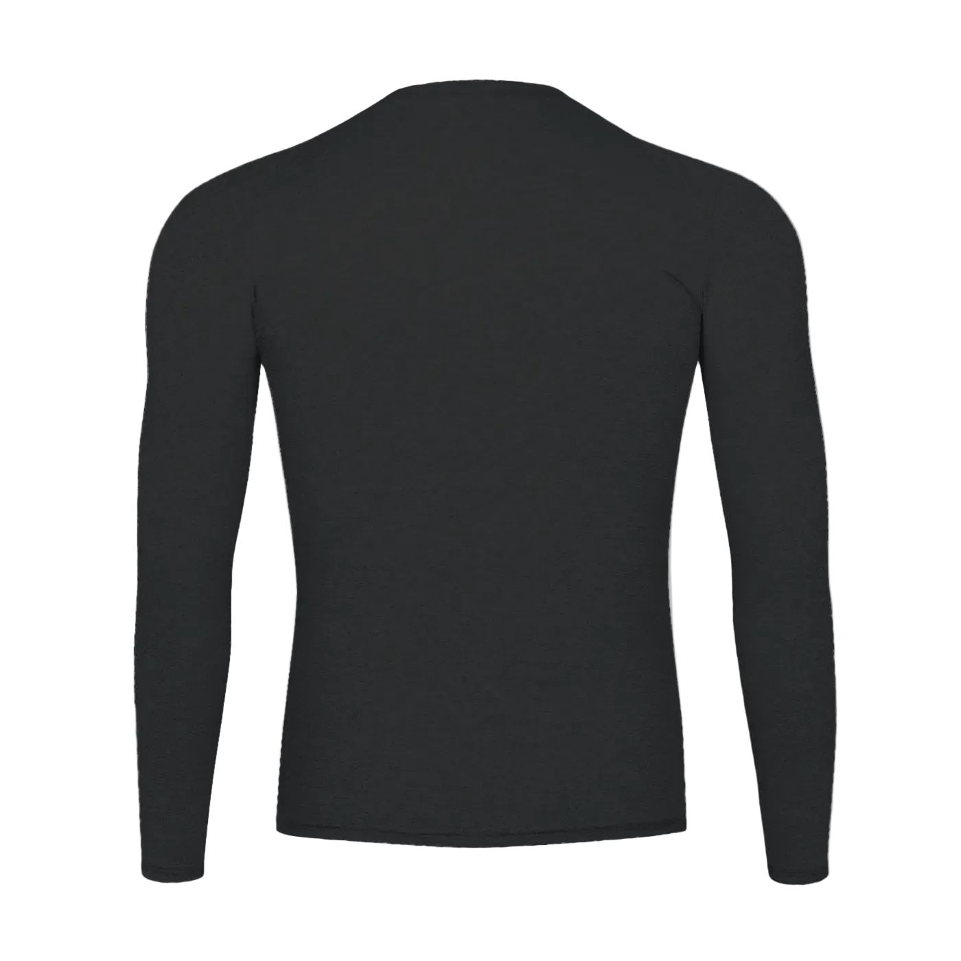 Black long-sleeve shirt on a white background