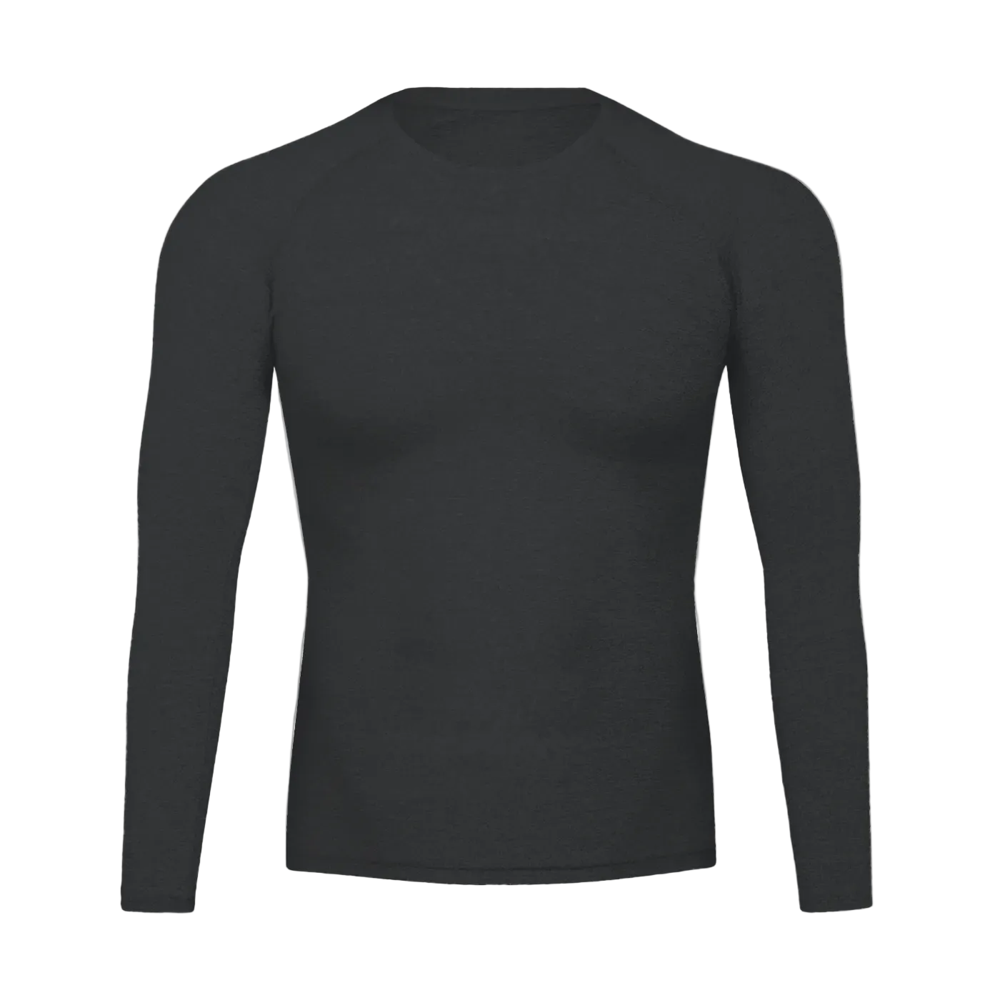 Black long-sleeve shirt on a white background