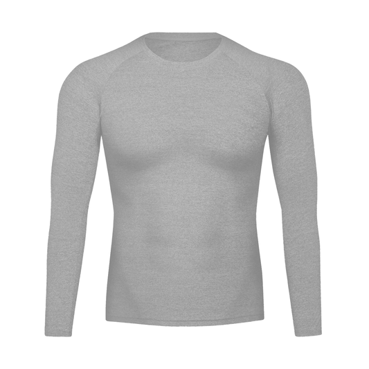 Gray long-sleeve shirt on a white background