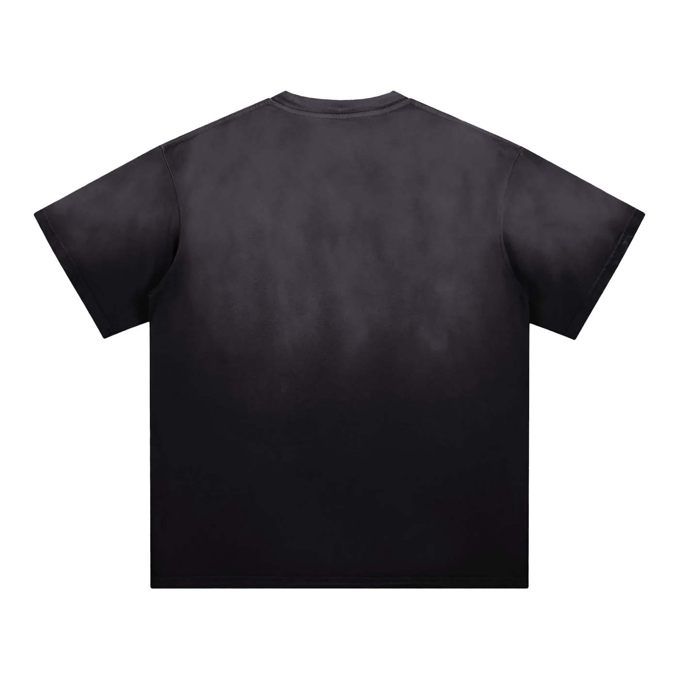 Flat lay of the Future-Homme ombre Effect t-shirt in black back side on a white background 