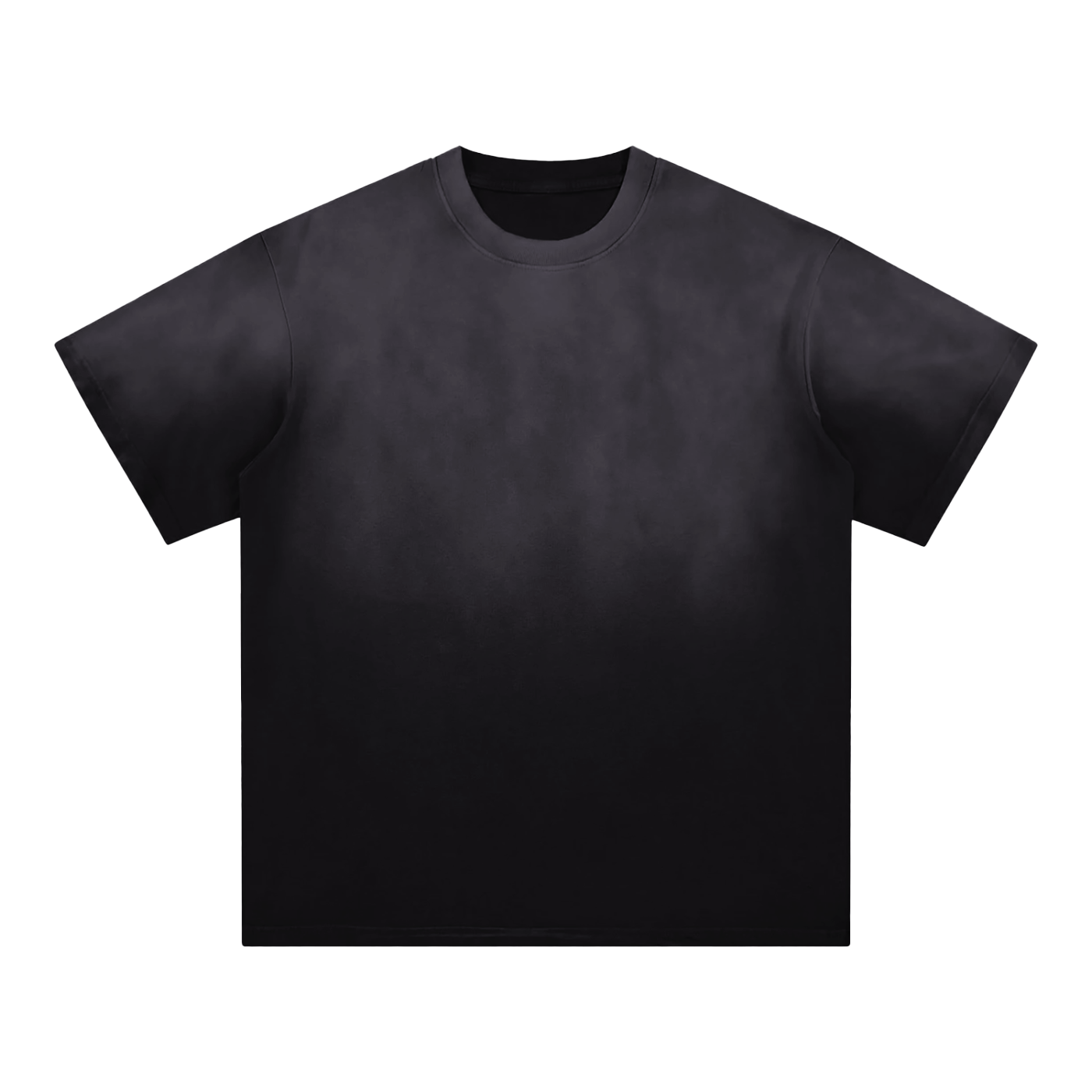 Flat lay of the Future-Homme ombre Effect t-shirt in black front side on a white background 