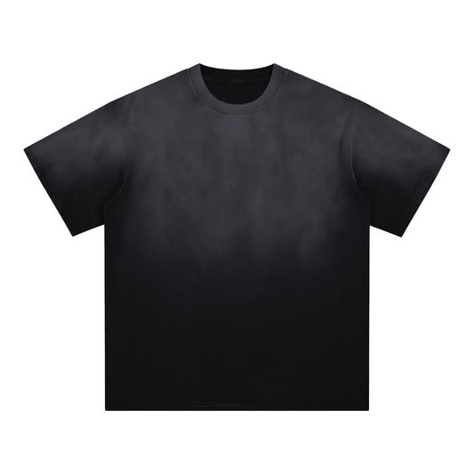 Flat lay of the Future-Homme ombre Effect t-shirt in black front side on a white background 