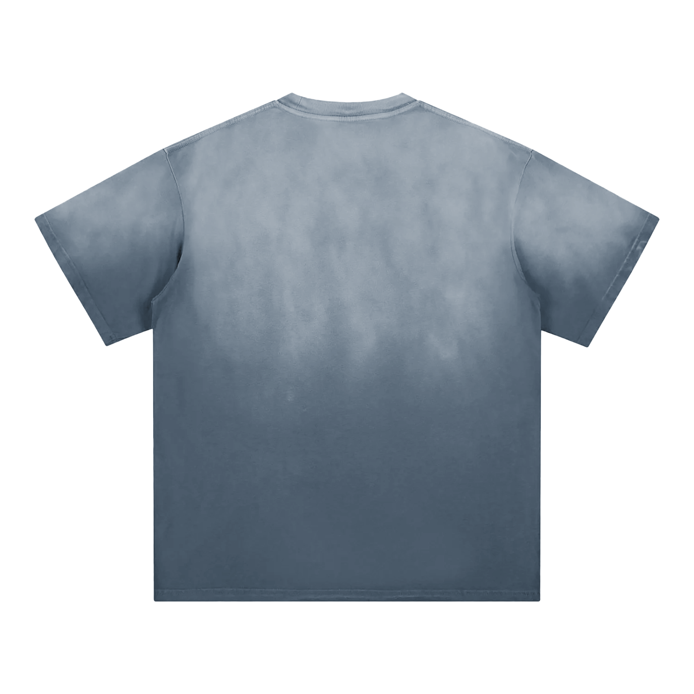 Flat lay of the Future-Homme ombre Effect t-shirt in blue back side on a white background 