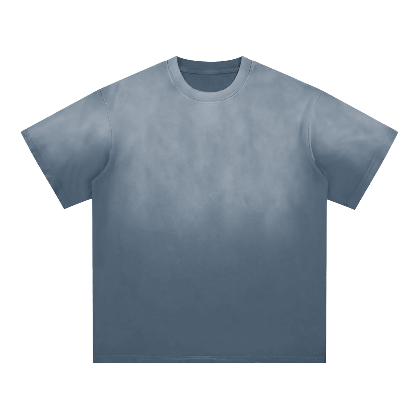 Flat lay of the Future-Homme ombre Effect t-shirt in blue front side on a white background 