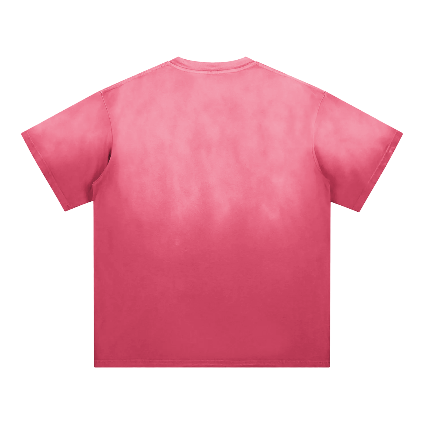 Flat lay of the Future-Homme ombre Effect t-shirt in pink back side on a white background 
