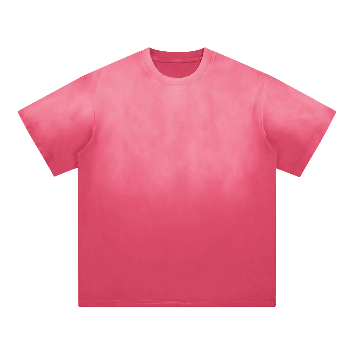 Flat lay of the Future-Homme ombre Effect t-shirt in pink front side on a white background 