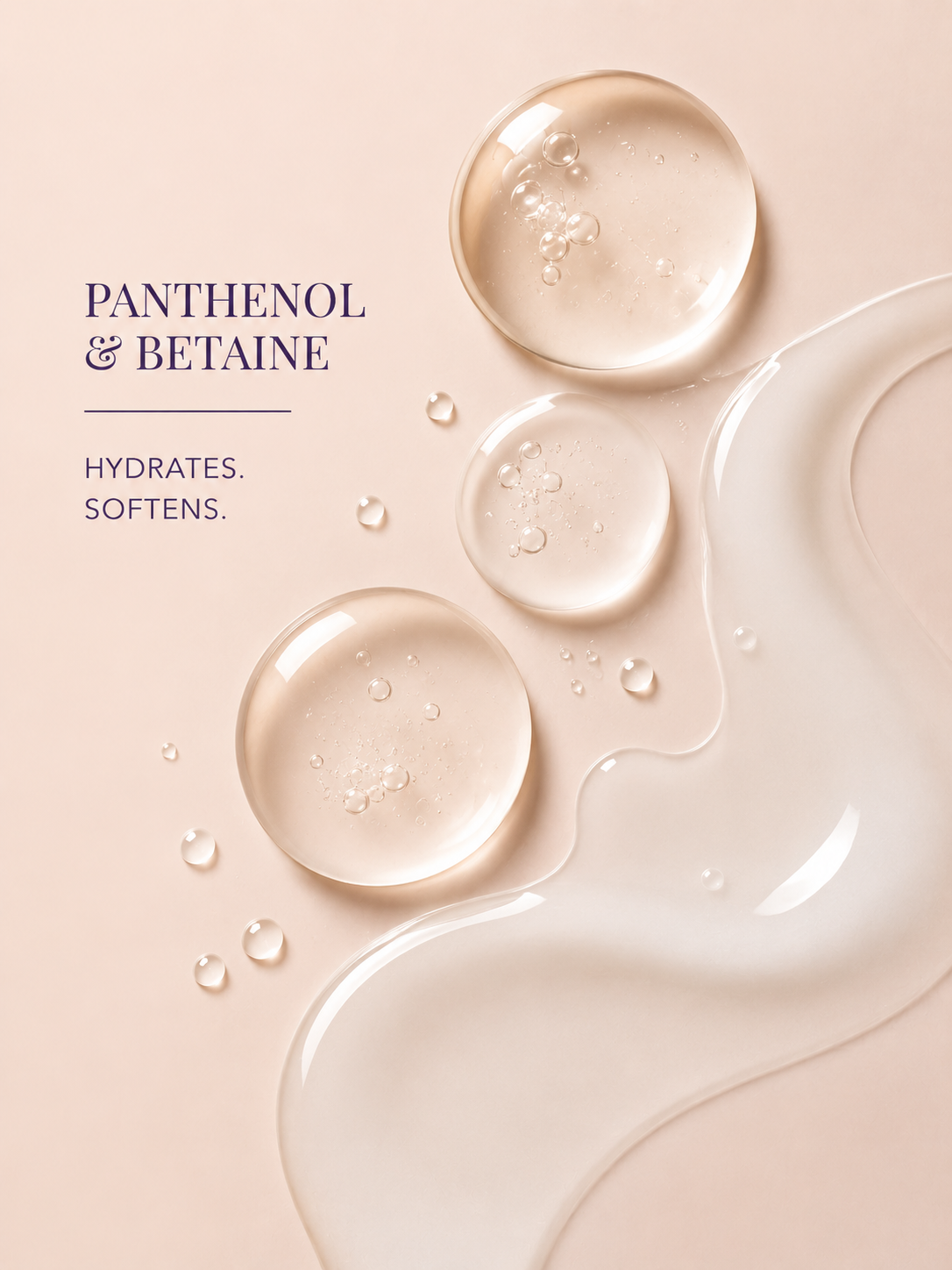 Cosmetic product with panthenol and betaine on a pink background