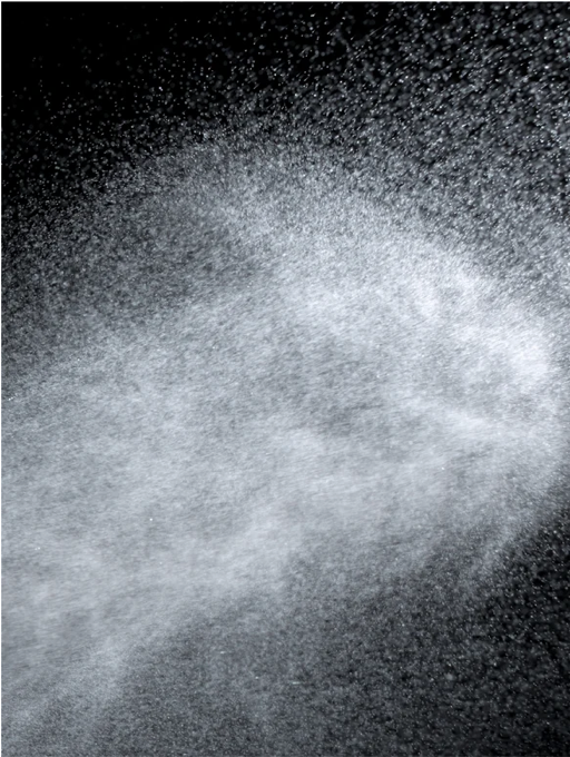 White mist glowing on a black background. 