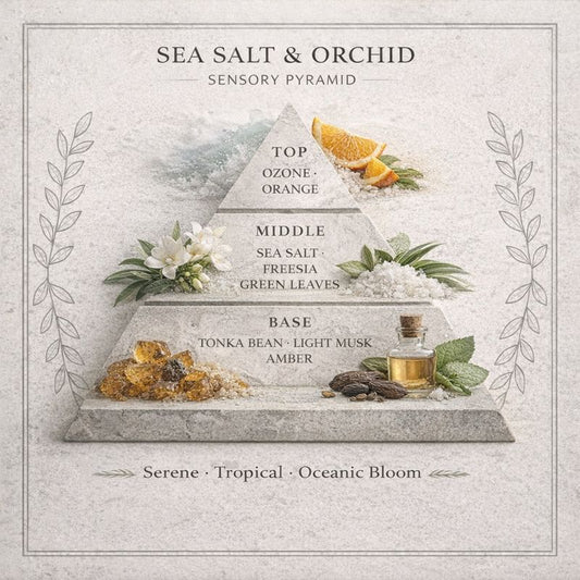 Sea Salt & Orchid sensory pyramid card