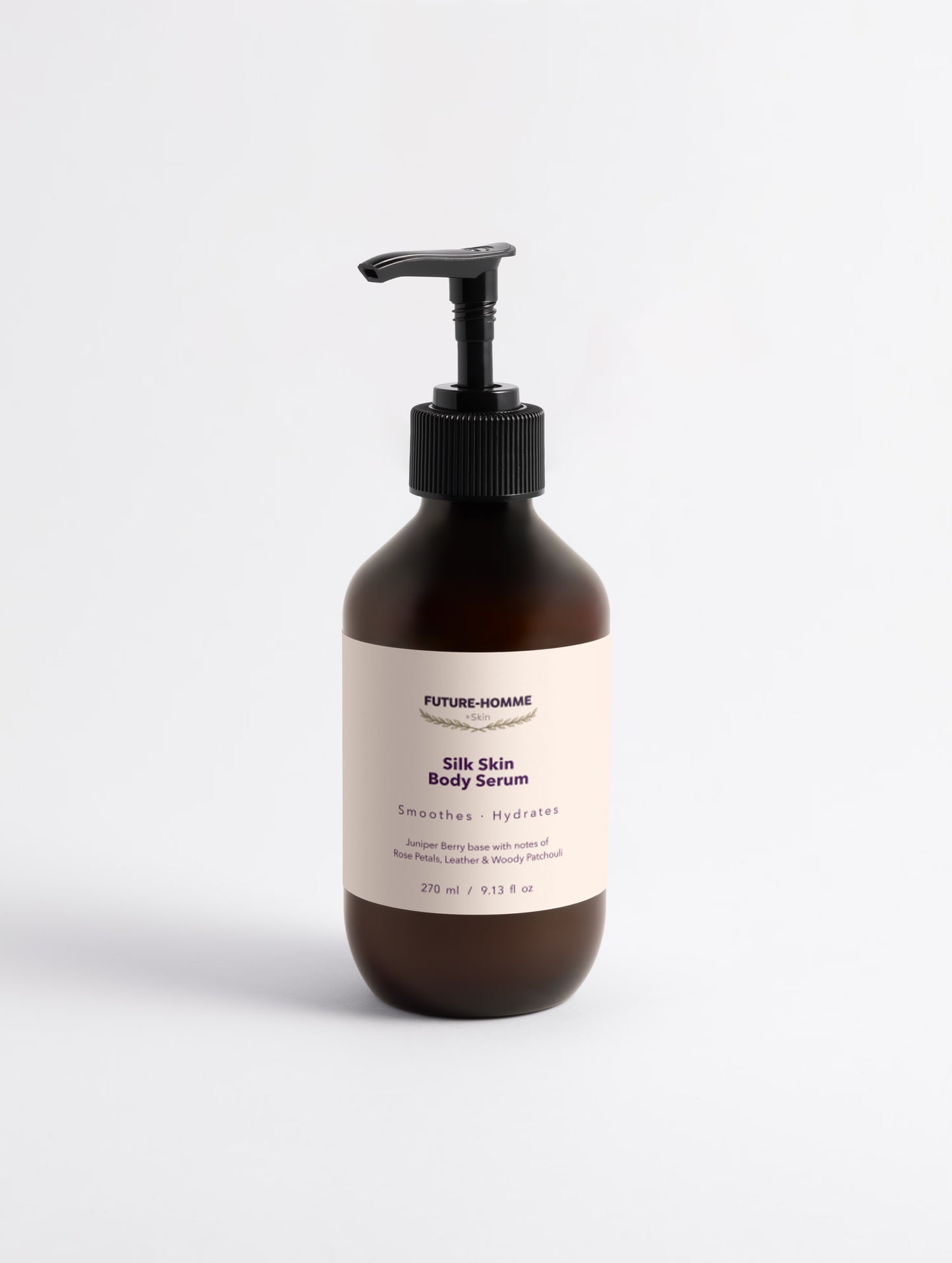 Bottle of Future-Homme Hydra Restore Body Cream on a white background