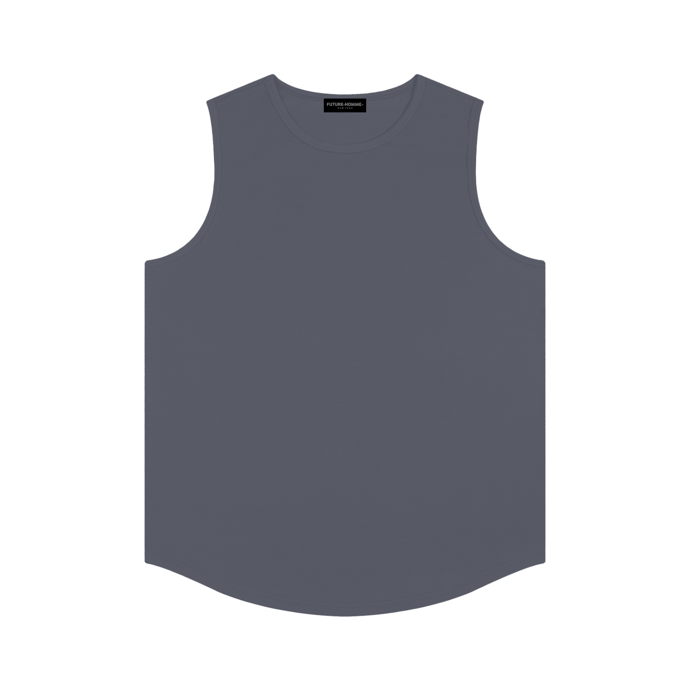 Gray sleeveless technical knit sport jersey on a white background