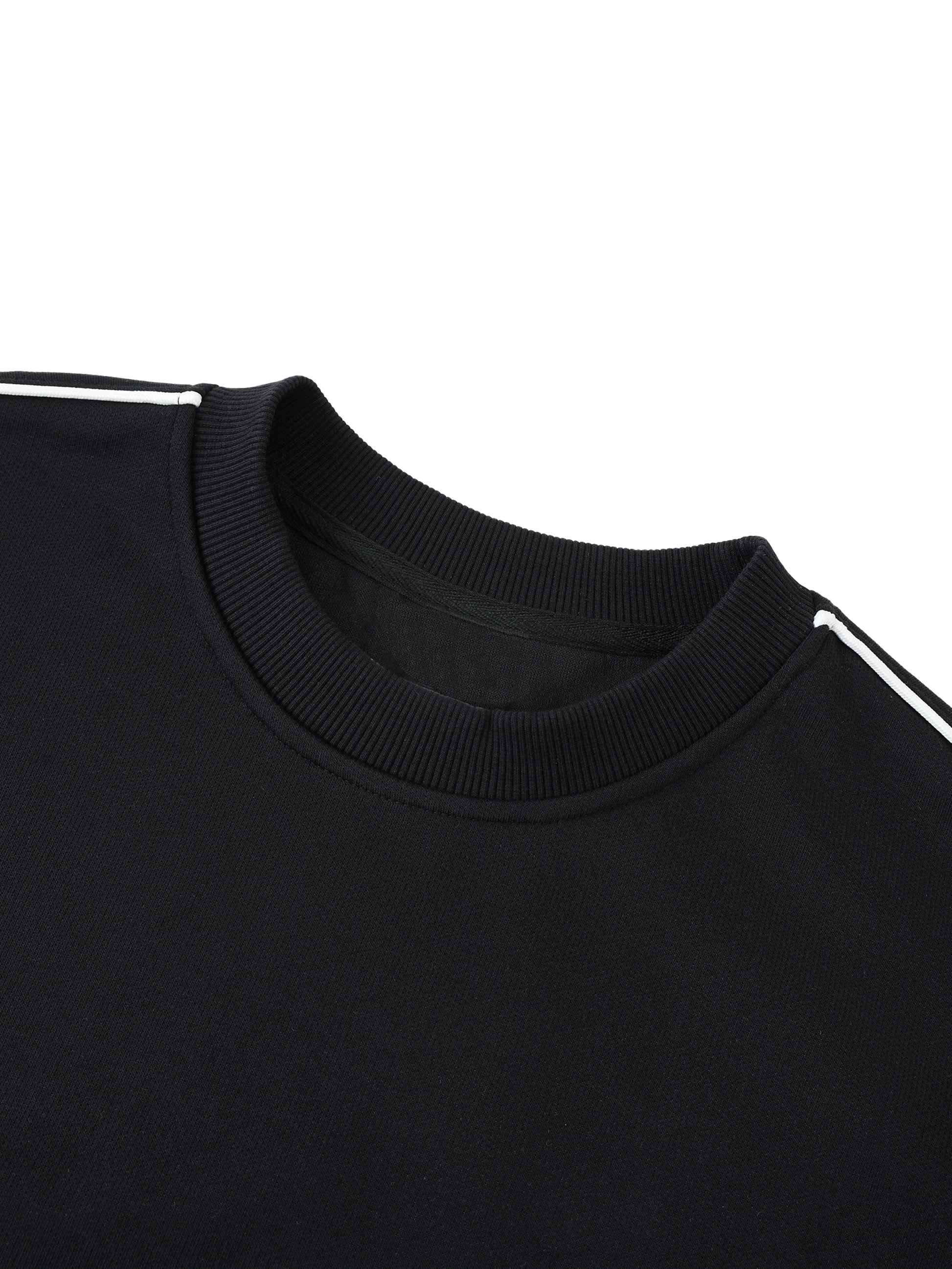 Close-up flat lay of Track crewneck oversized sweatshirt collar area - Future-Homme