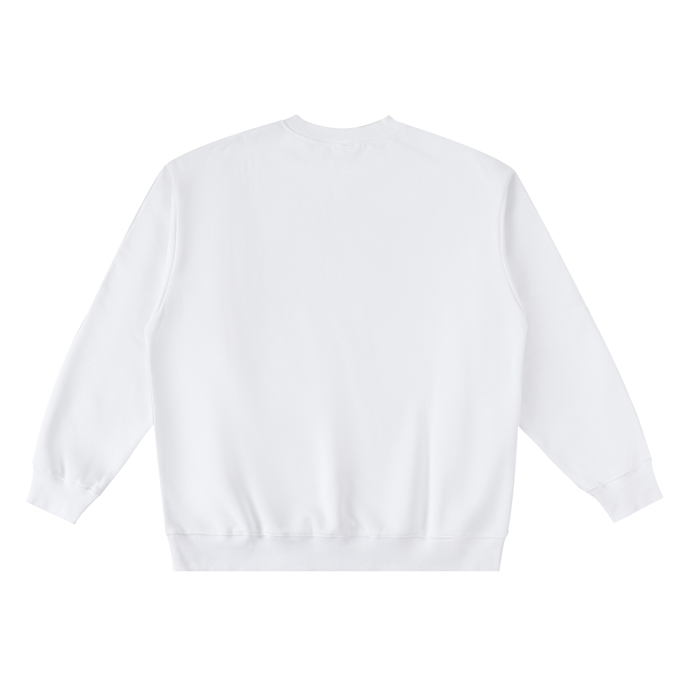 Flat lay track crewneck oversized sweatshirt in white backside on a white background - Future-Homme 