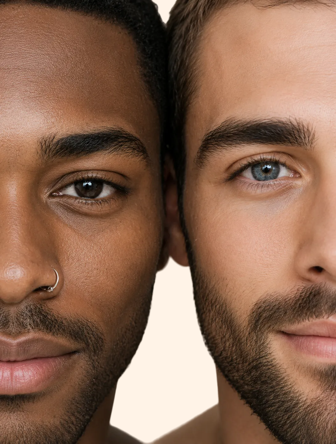 Close-up of two men with a neutral background