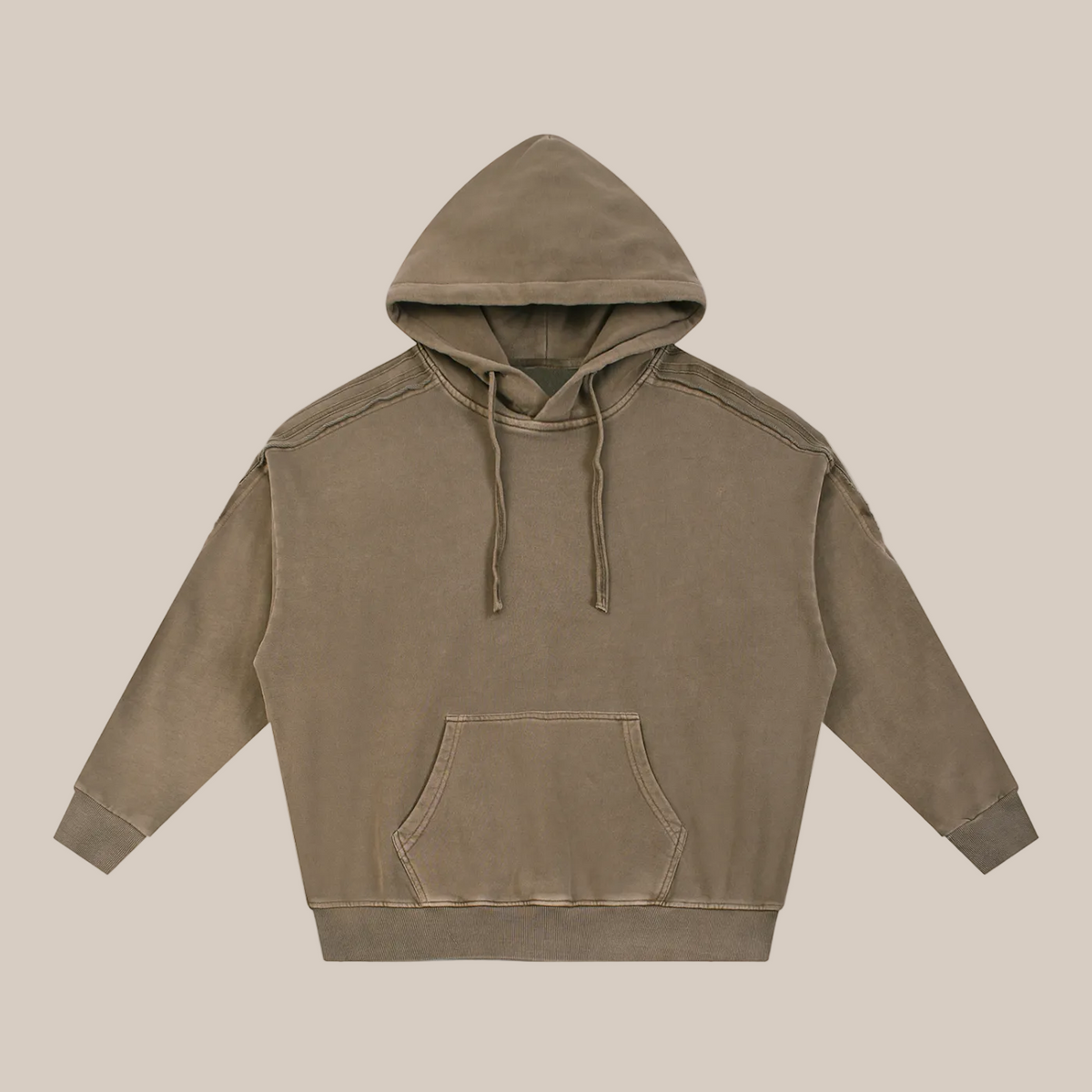 Brown hoodie on a beige background