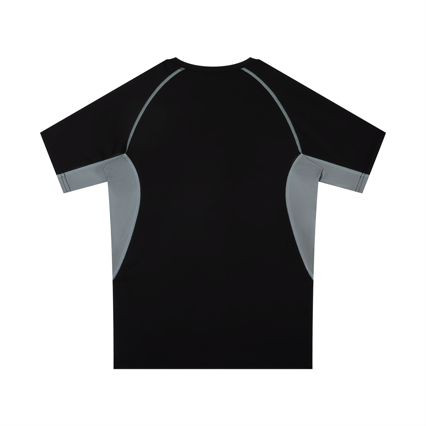 Black and gray athletic shirt on a white background