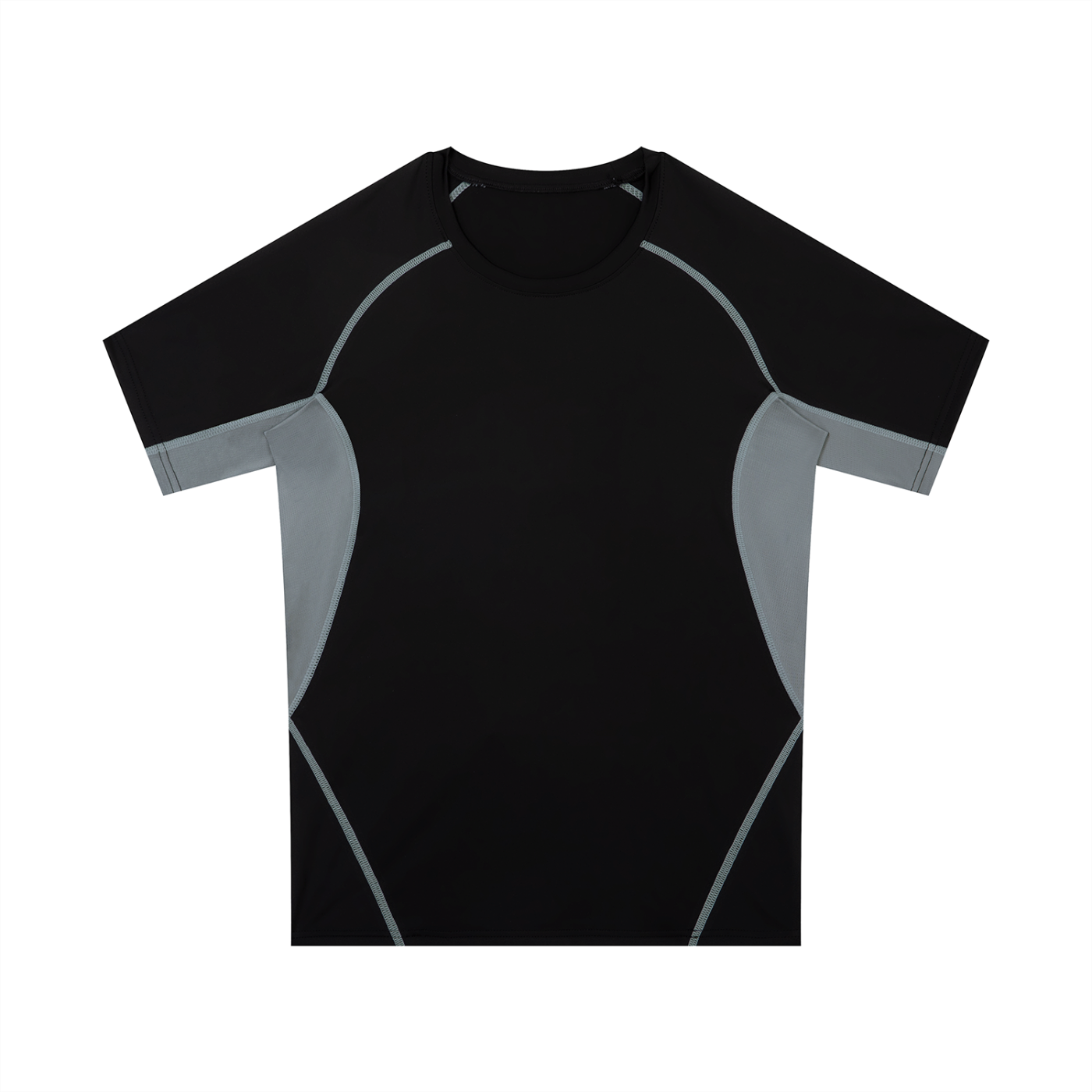 Black and gray athletic shirt with 'Strike' branding on a white background