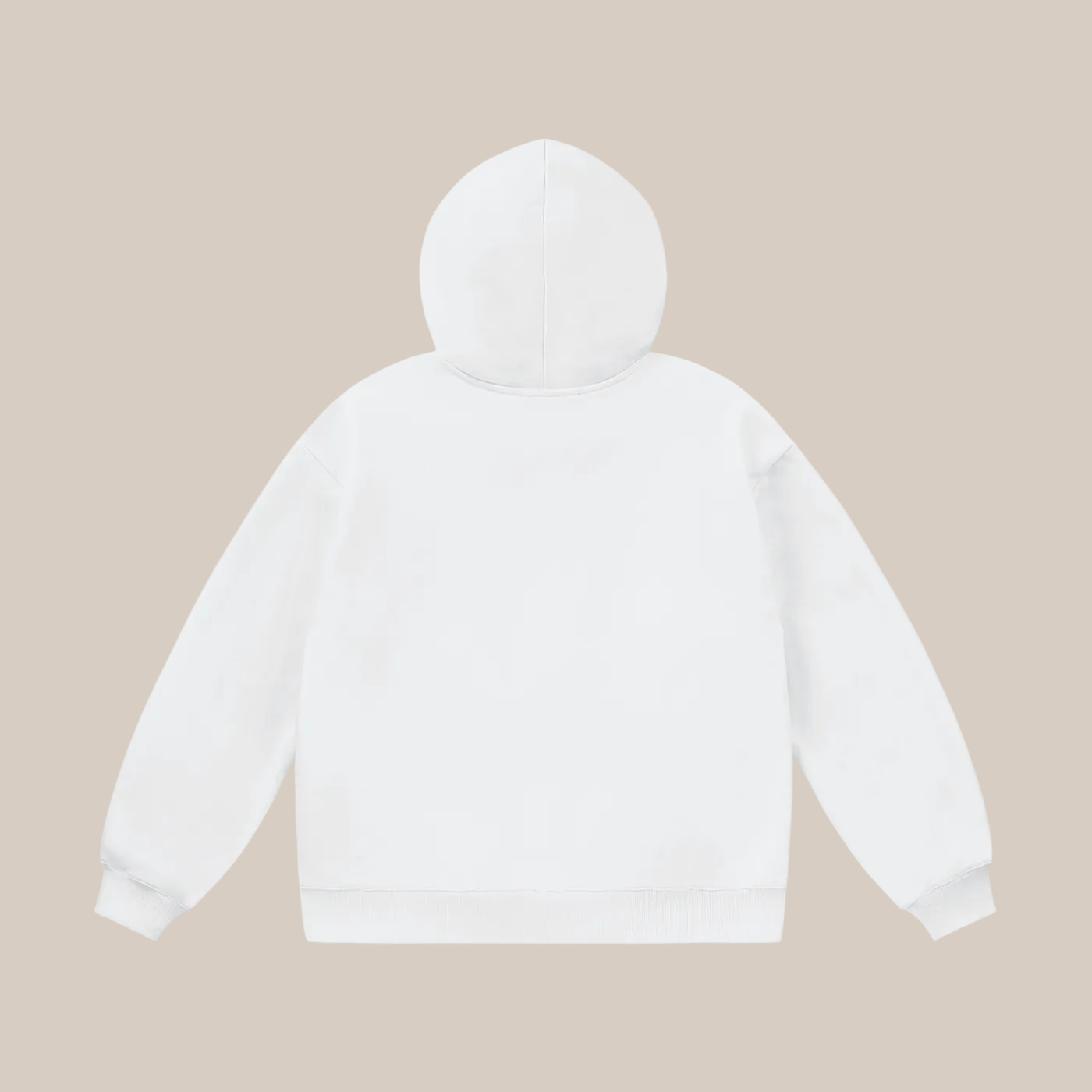 White hoodie on a beige background
