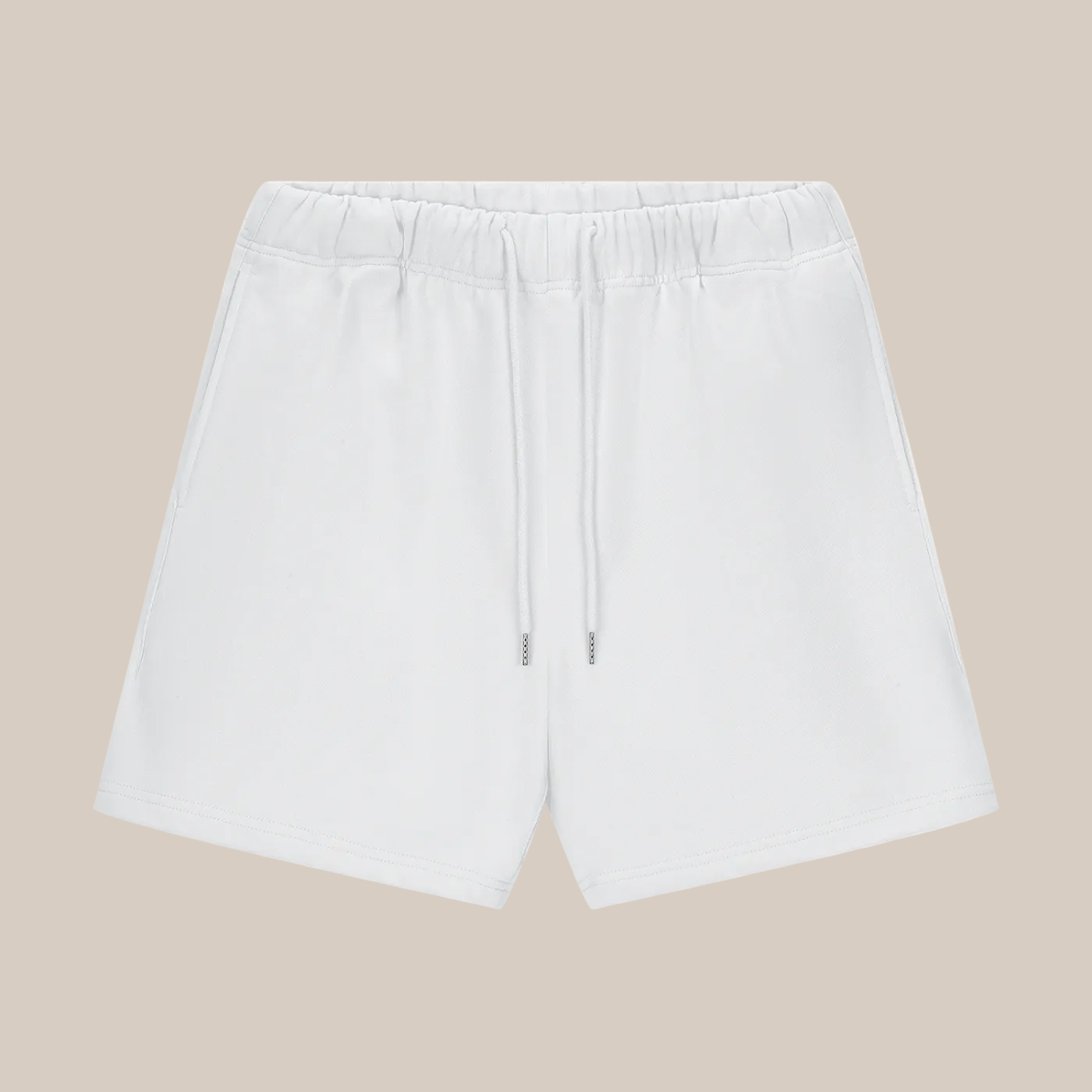 White shorts on a beige background