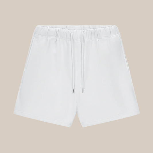 White shorts on a beige background