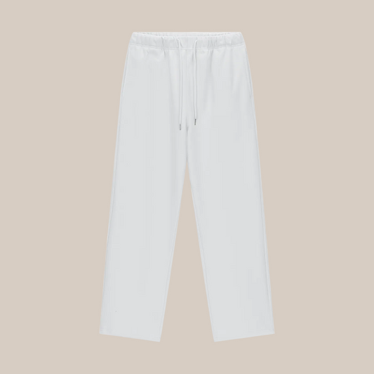 White pants on a beige background