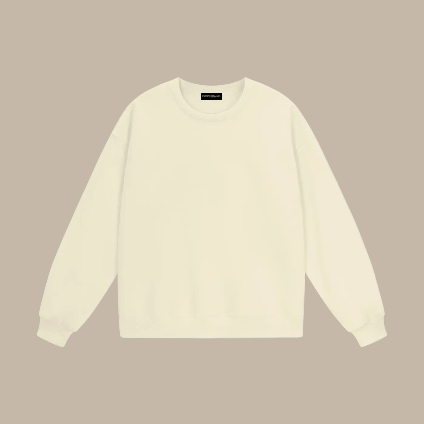 Cream-colored sweater on a white background