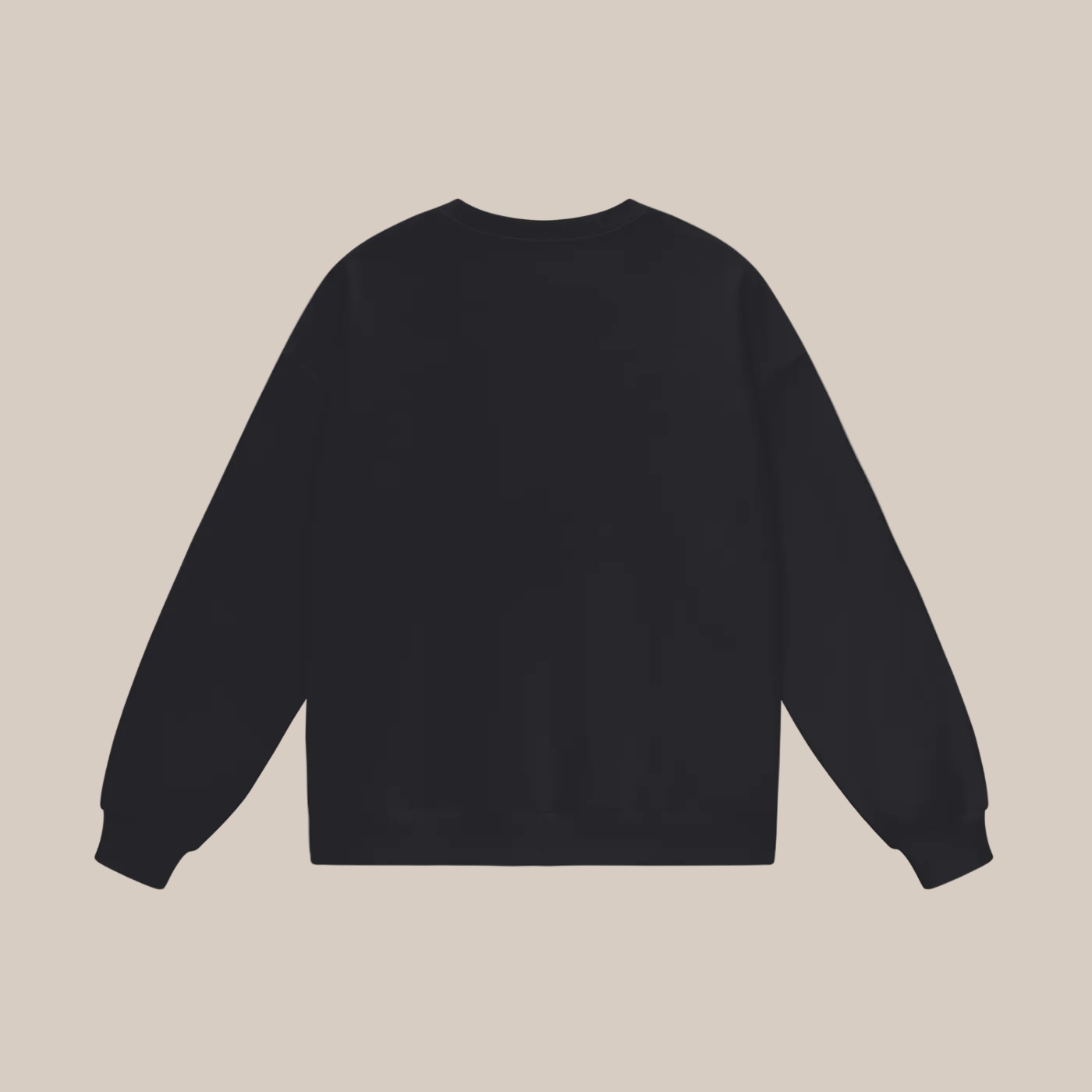 Black sweatshirt on a beige background