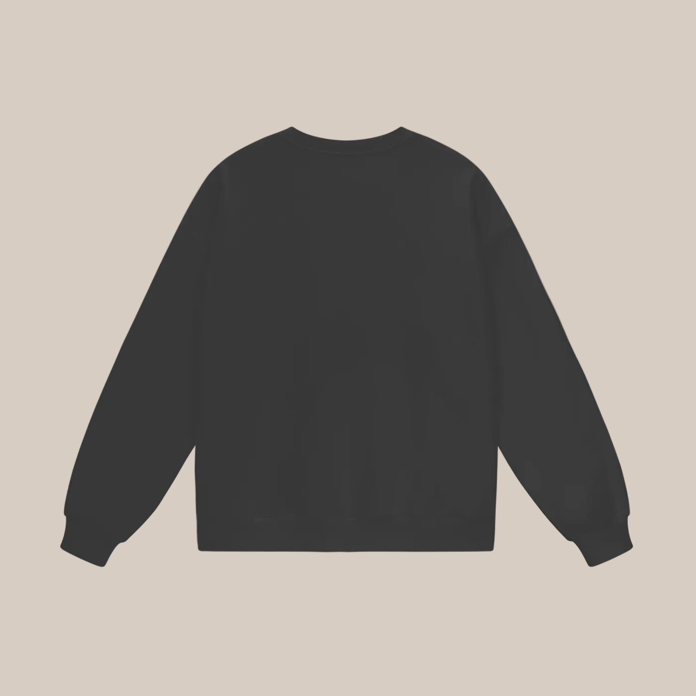 Black sweatshirt on a white background