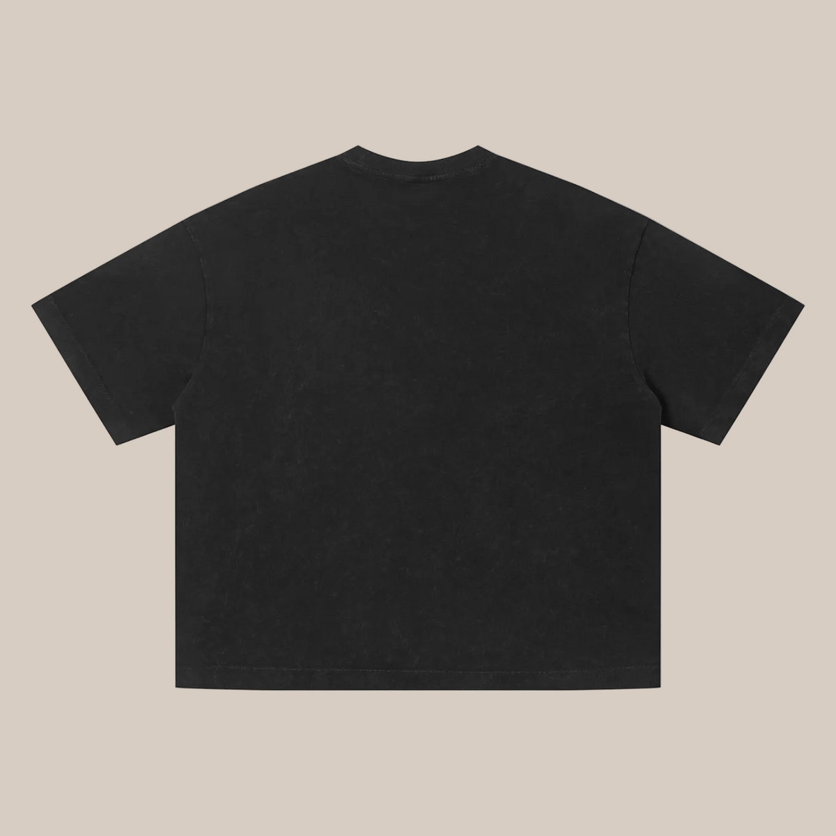 Black t-shirt on a beige background