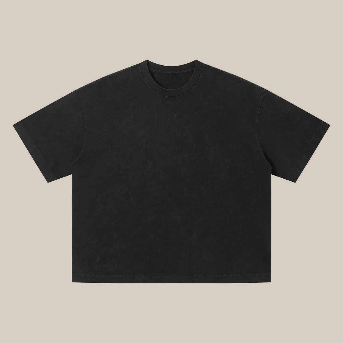 Black t-shirt on a beige background
