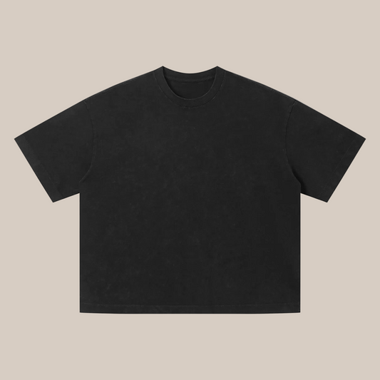Black t-shirt on a beige background