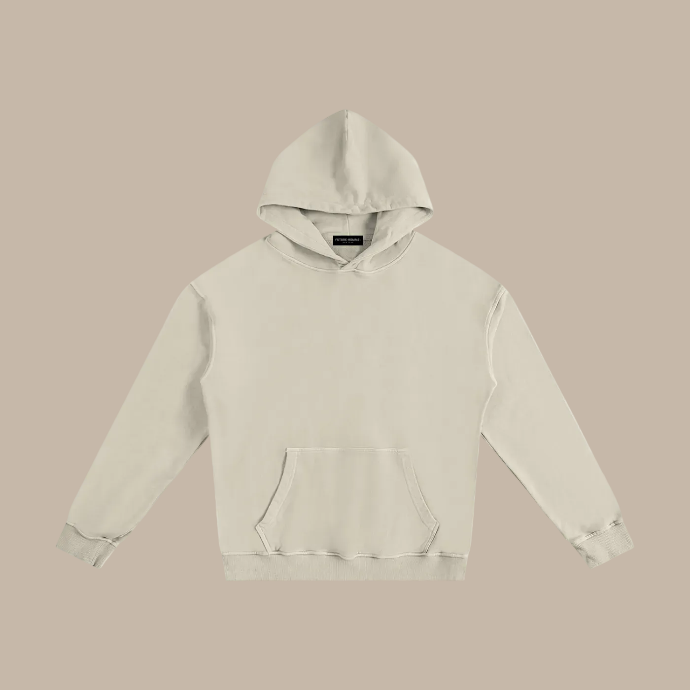 Beige hoodie on a beige background