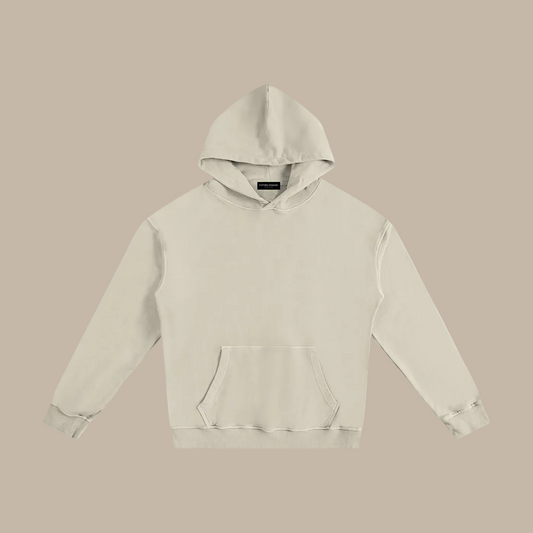 Beige hoodie on a beige background