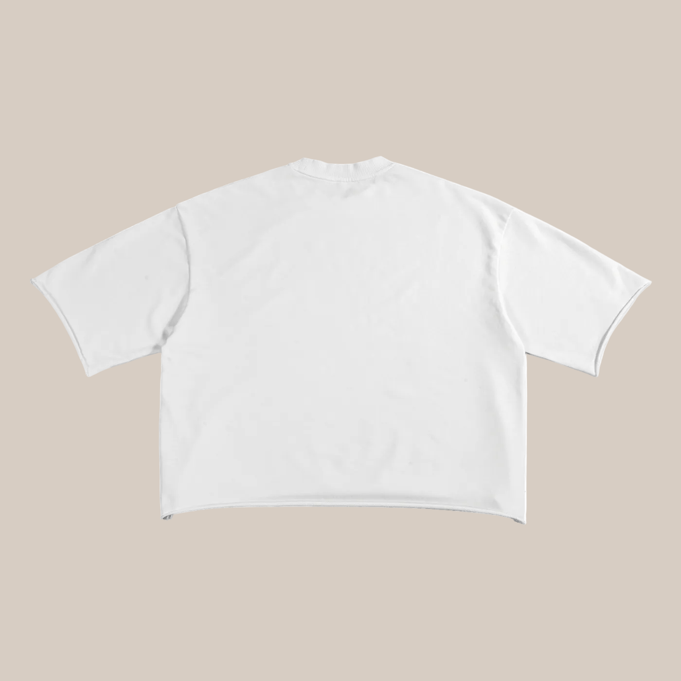 White t-shirt on a beige background