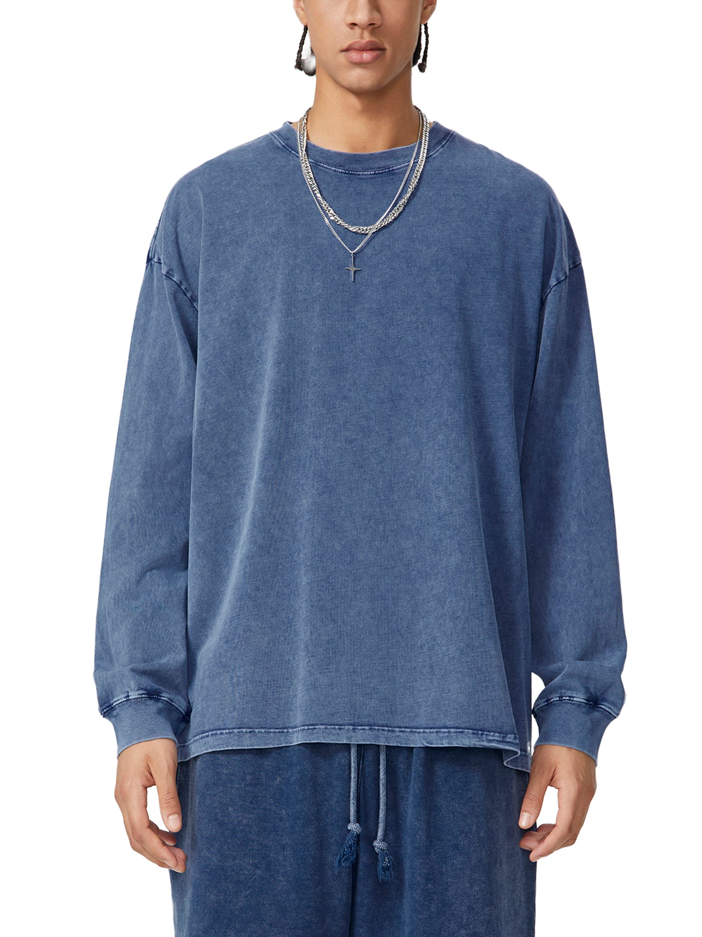 Snow Washed Oversized Long Sleeve T-shirt