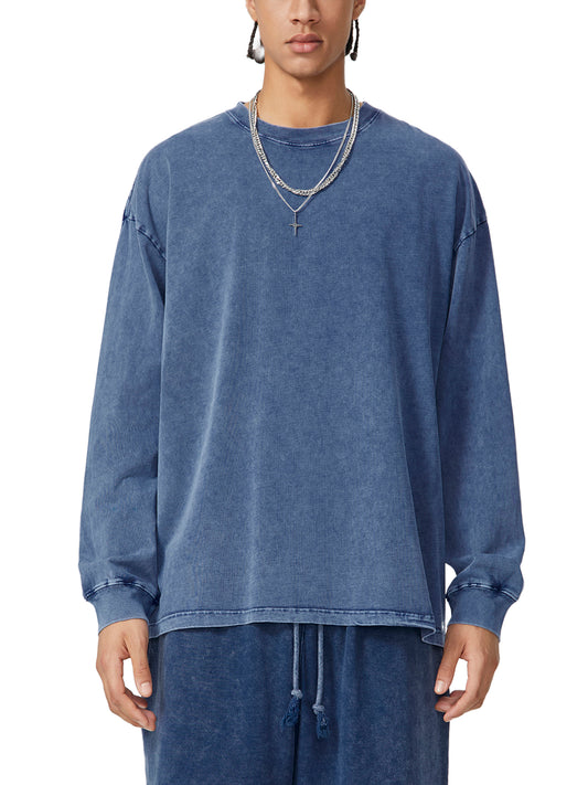 Snow Washed Oversized Long Sleeve T-shirt